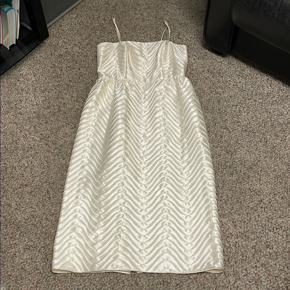 Vintage Cream Strapless Midi Dress